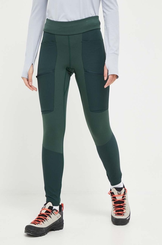 Sportovní legíny Peak Performance Vislight Track pletenina zelená G79191