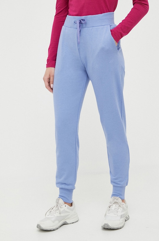 4F pantaloni de trening tricotaj albastru 4FSS23TTROF229