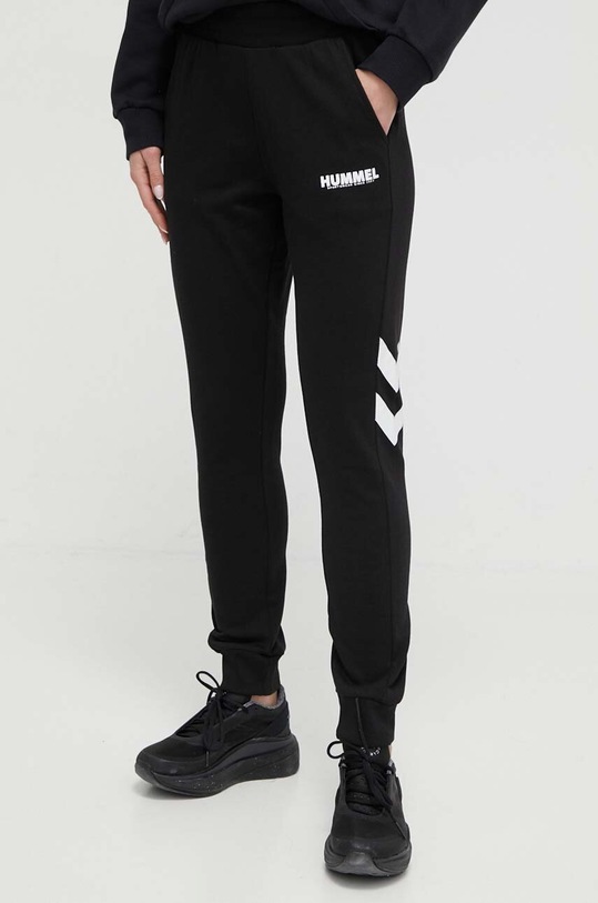 Hummel spodnie dresowe hmlLEGACY WOMAN TAPERED PANTS nadruk czarny 212564