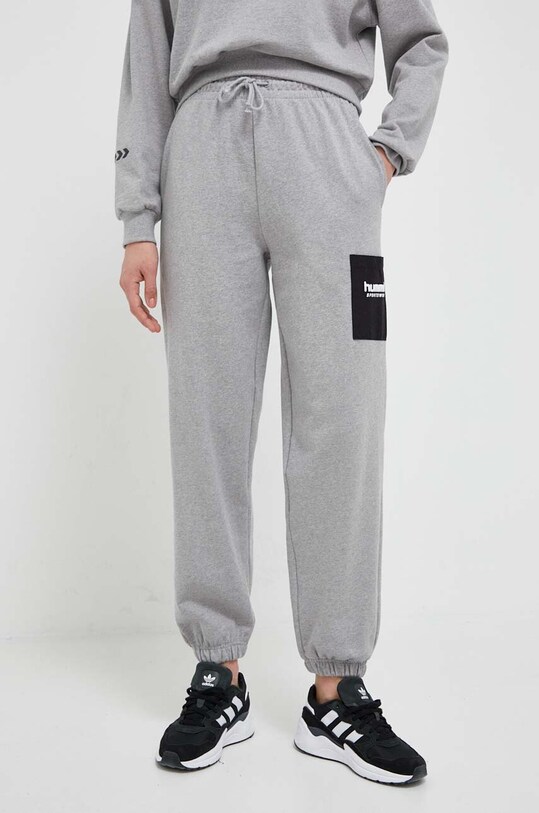 Hummel pantaloni de trening tricotaj gri 219419