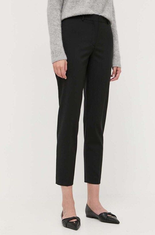 BOSS pantaloni de lana 50490051 negru AW24