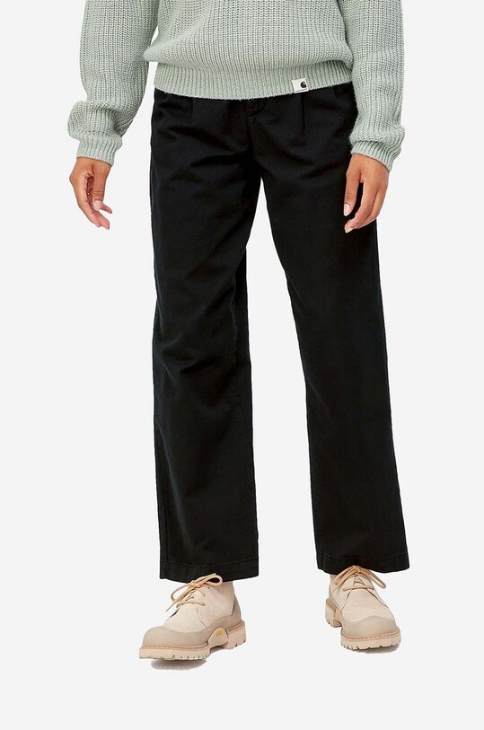 Îmbrăcăminte Carhartt WIP pantaloni de bumbac Cara I029802 negru