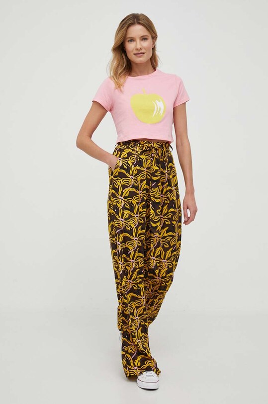 Штани United Colors of Benetton тканина жовтий 4UPADF05K.89U