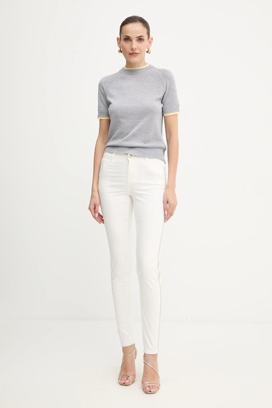 Morgan pantaloni PACHOU.N.OFF.WHITE alb SS23