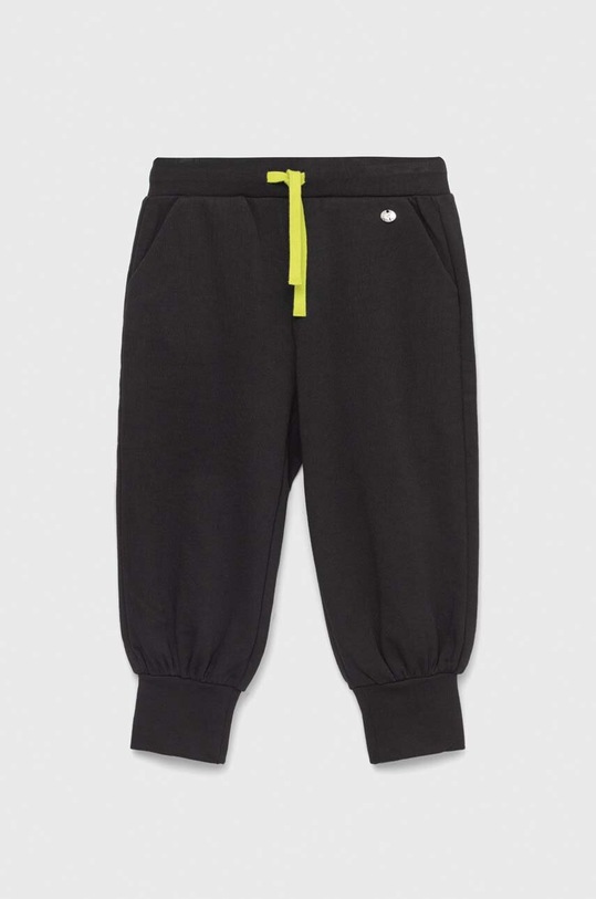 Sisley spodnie dresowe dziecięce z elastanem czarny 39W3XF00Q.G.SEASONAL