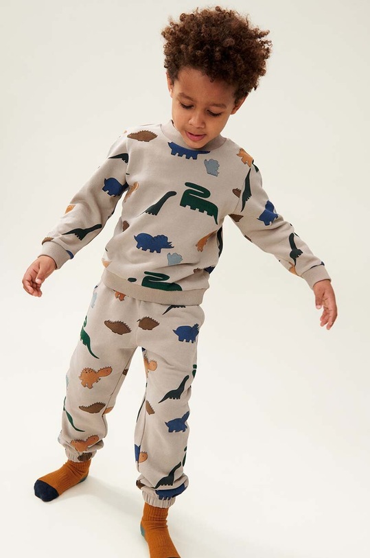 Liewood pantaloni de trening din bumbac pentru copii bumbac bej LW17221