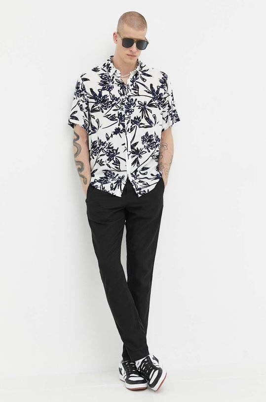 Solid pantaloni in lino 21107170.194008 nero ZS24