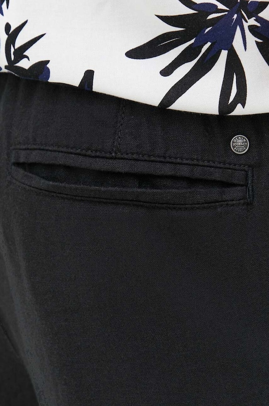 Solid pantaloni in lino nero 21107170.194008