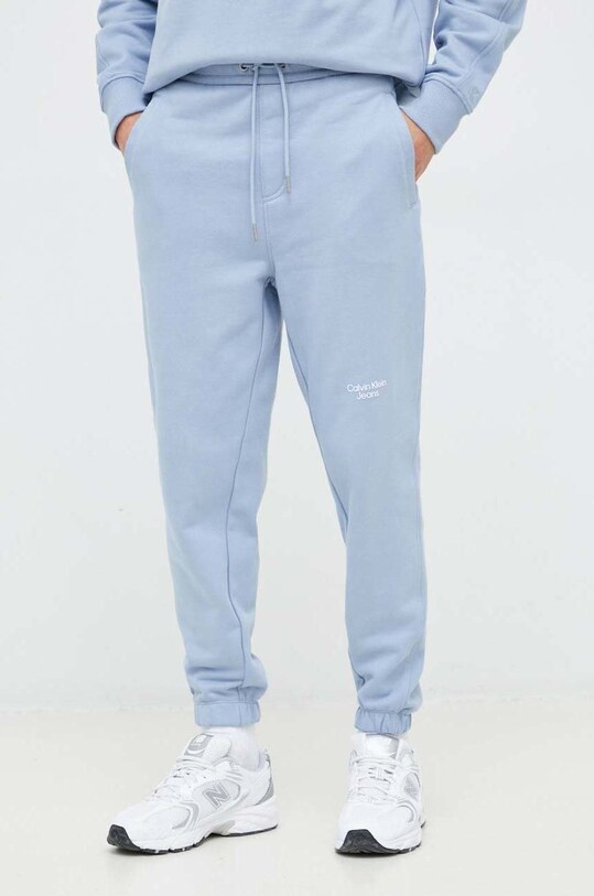 Calvin Klein Jeans pantaloni de trening din bumbac bumbac albastru J30J320590.PPYX