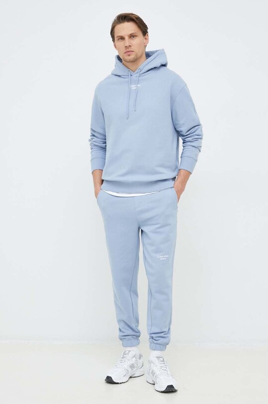 Calvin Klein Jeans pantaloni de trening din bumbac J30J320590.PPYX albastru SS23