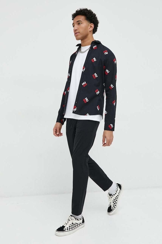 HUGO spodnie tkanina czarny 50485832