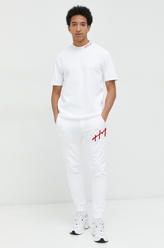 HUGO pantaloni de trening din bumbac 50482921 alb SS23