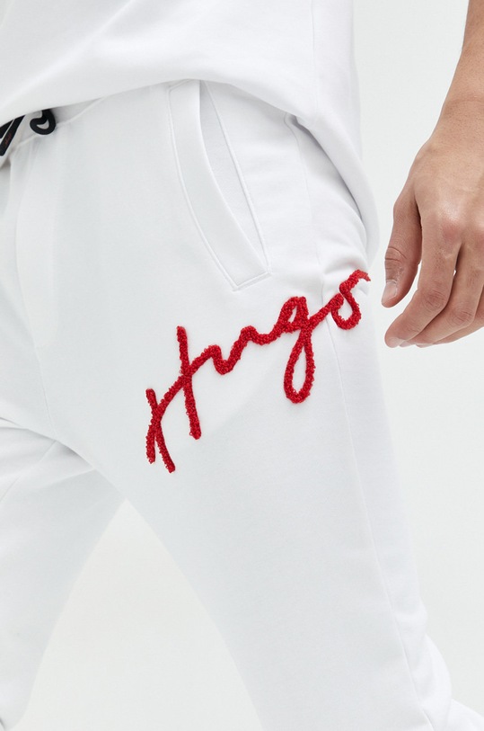 HUGO pantaloni de trening din bumbac alb 50482921