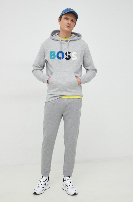 BOSS spodnie dresowe bawełniane BOSS GREEN 50483253 szary SS23