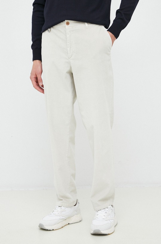 BOSS spodnie sztruksowe tkanina beżowy 50484640