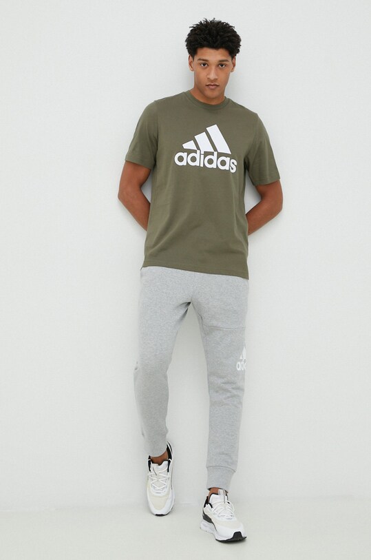 adidas spodnie dresowe bawełniane Essentials HA4345 szary AW24