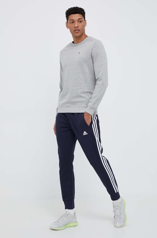 adidas pantaloni de trening din bumbac IC9406 bleumarin SS23
