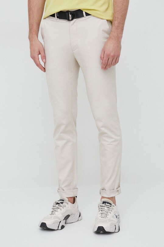 Kalhoty Calvin Klein chinos béžová K10K110979.PPYX