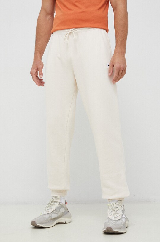 Reebok Classic pantaloni de trening din bumbac bumbac bej HS9153