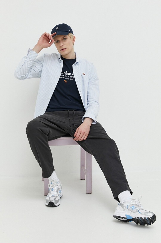 Панталон с лен Abercrombie & Fitch KI130.3012.950 сив SS23