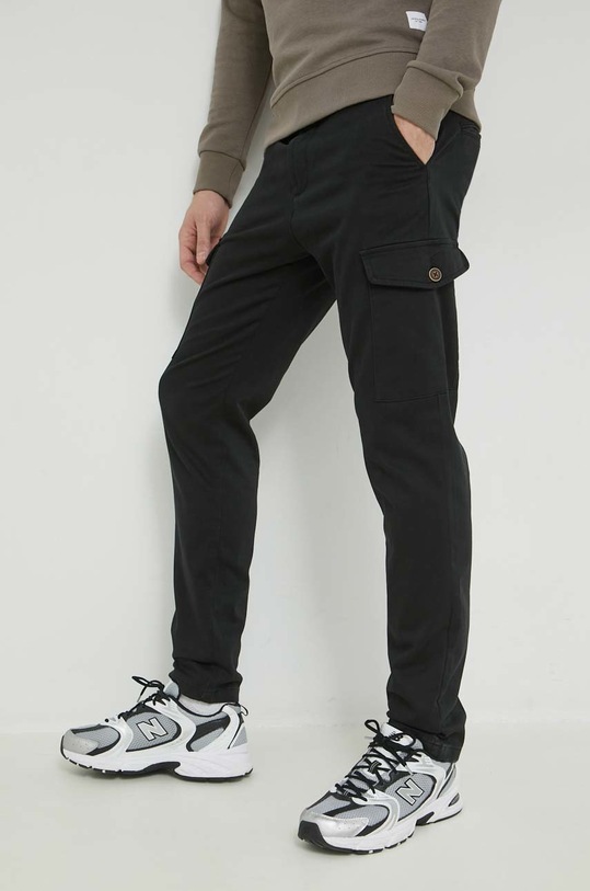 Kalhoty Jack & Jones JPSTOLLIE látka černá 12224001.Black