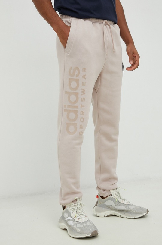 adidas spodnie dresowe dzianina beżowy IA9371