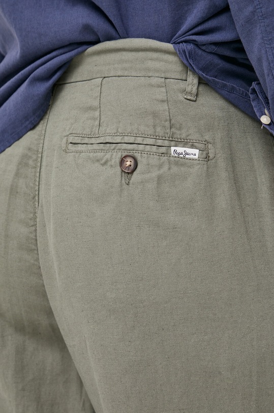 Pepe Jeans spodnie z domieszką lnu Arrow zielony PM2114822.674