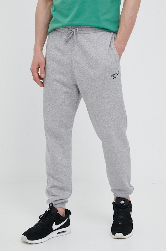 Reebok spodnie dresowe IDENTITY dzianina szary HZ8785
