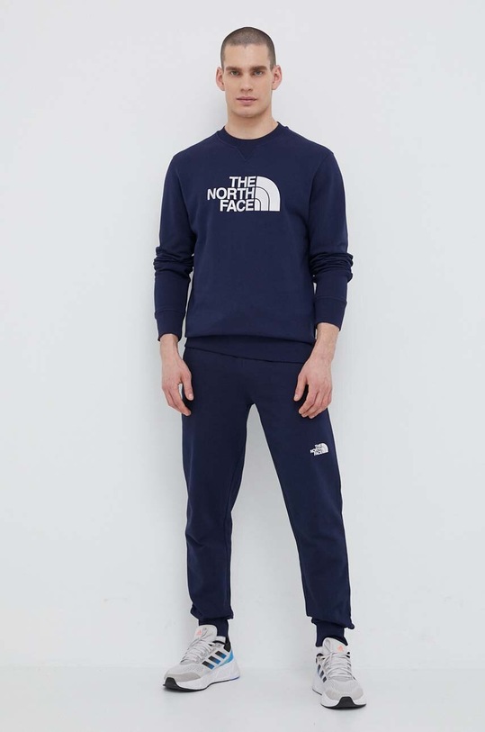 The North Face pantaloni de trening din bumbac NF0A4T1F8K21 bleumarin SS23