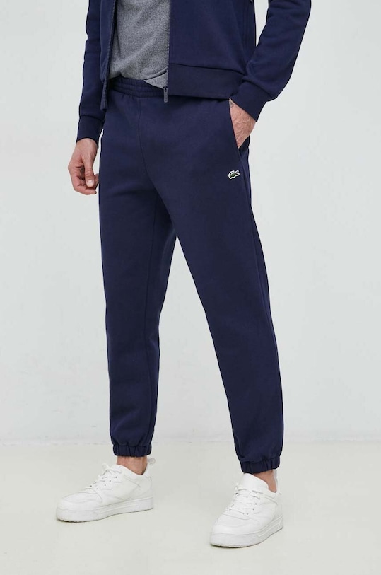 Lacoste pantaloni de trening uni bleumarin XH9610