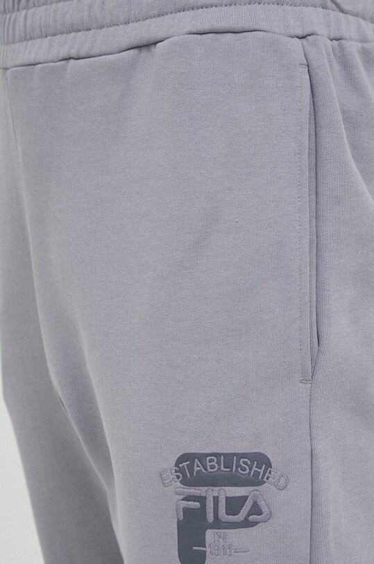 Хлопковые спортивные штаны Fila серый FAM0338