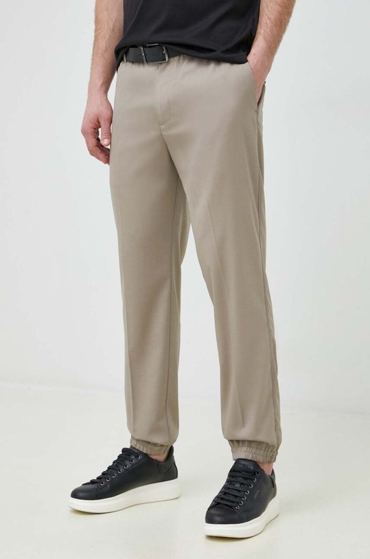 Emporio Armani spodnie tkanina beżowy 3R1PC0.1NRBZ