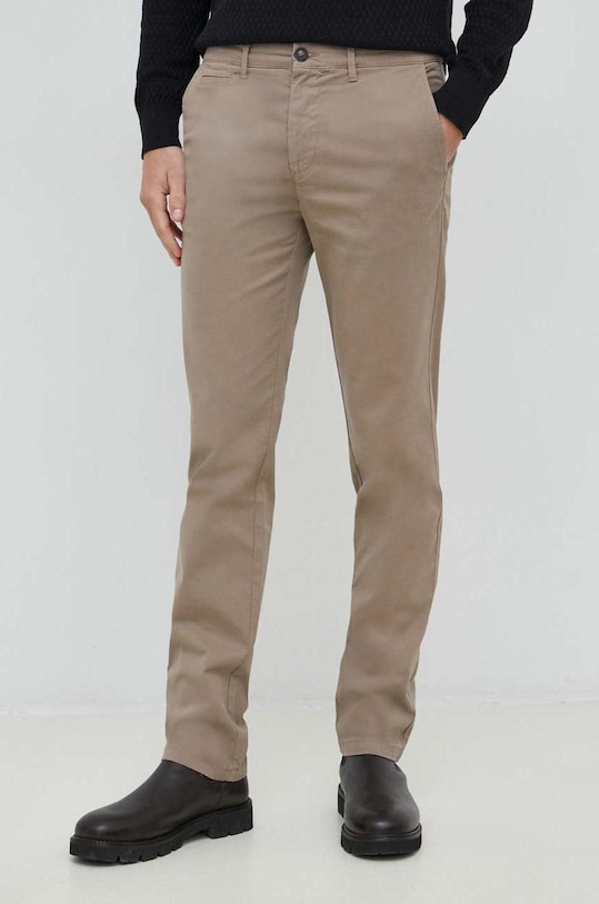 United Colors of Benetton spodnie z elastanem brązowy 4DKH55I18.04B