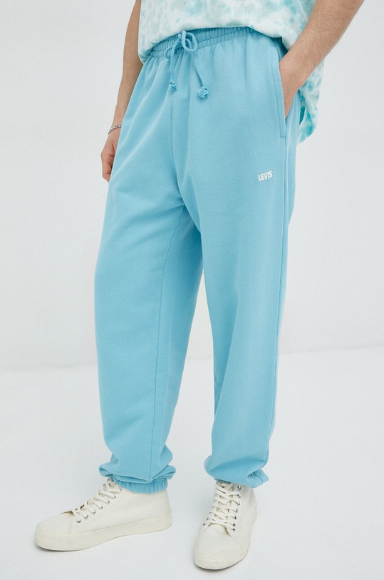 Levi's spodnie dresowe bawełniane Gold Tab™ aplikacja niebieski A3782.0015