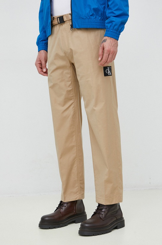 Calvin Klein Jeans spodnie tkanina brązowy J30J322920.PPYX