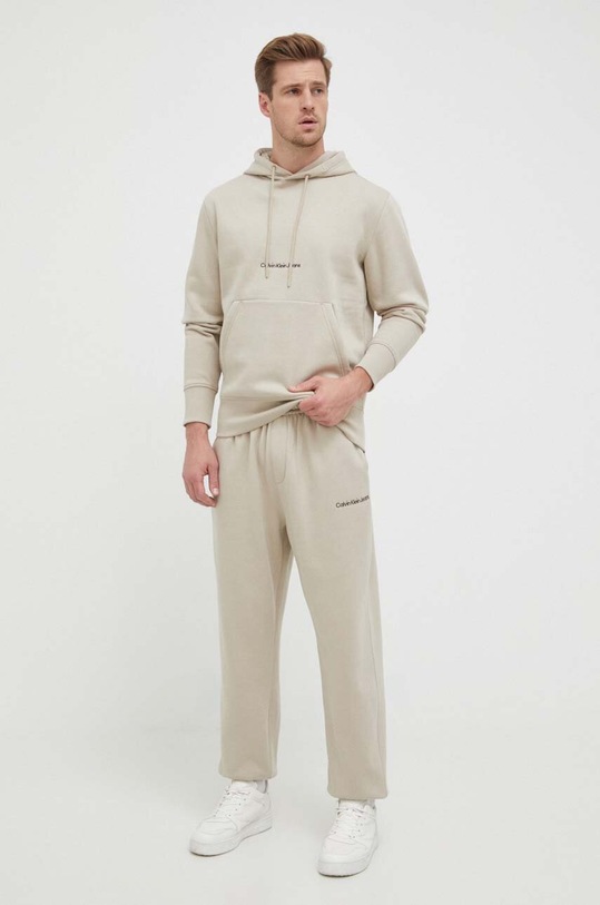 Calvin Klein Jeans spodnie dresowe J30J322925.PPYX beżowy AW23