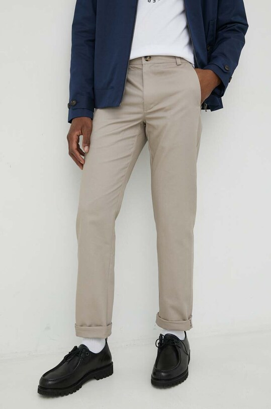 Bruuns Bazaar pantaloni de bumbac Arc Raphael BBM1549 bej SS23
