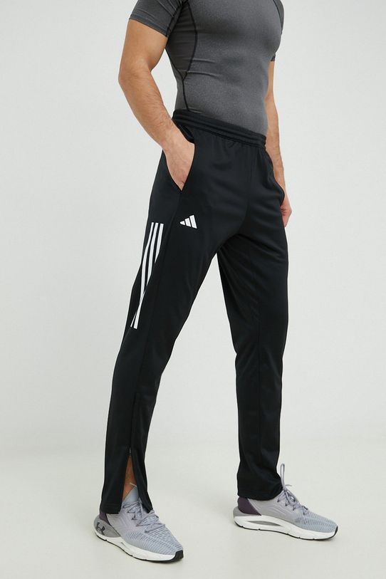 Παντελόνι προπόνησης adidas Performance πλεκτό ύφασμα μαύρο HT7180