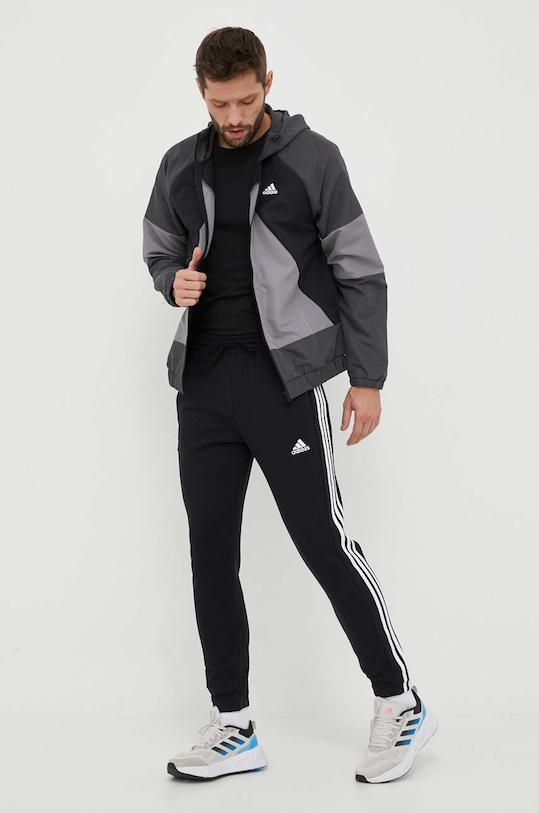 adidas pantaloni de trening din bumbac IC0050 negru SS23