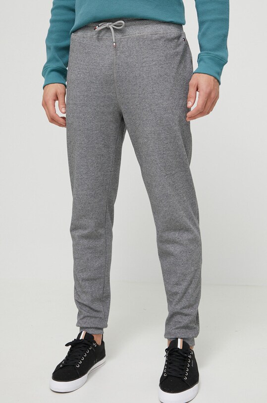 Bavlnené nohavice Tommy Hilfiger melanž sivá UM0UM02783.PPYX