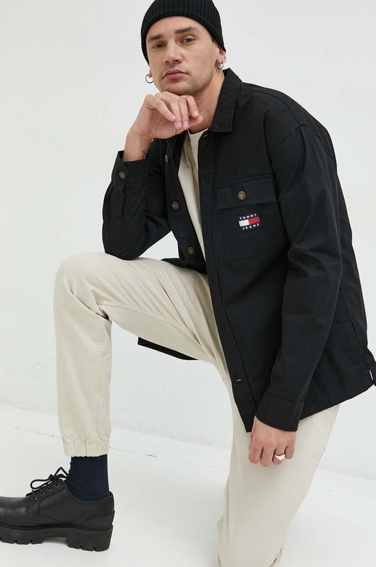 Tommy Jeans spodnie z elastanem beżowy DM0DM15969.PPYX
