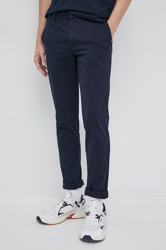 Брюки BOSS с эластаном тёмно-синий 50487966