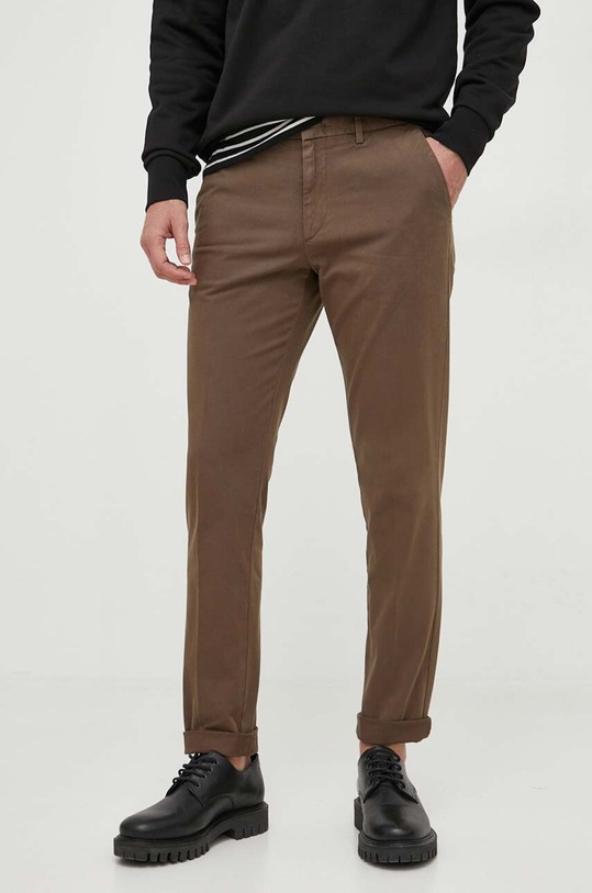 BOSS spodnie z elastanem zielony 50487966