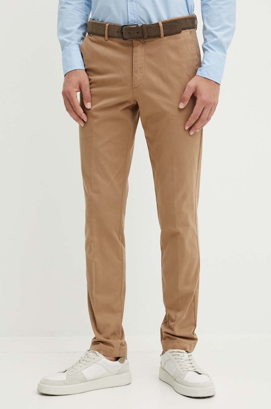 BOSS spodnie z elastanem beżowy 50487966