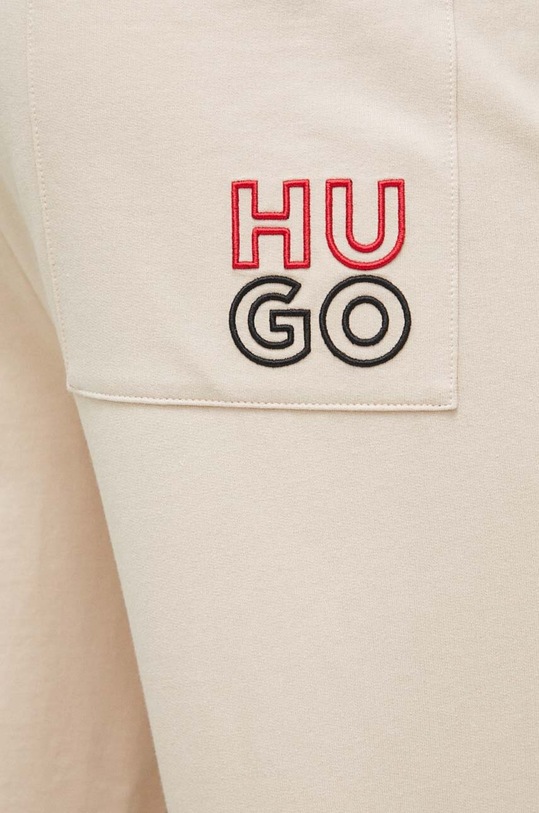 Хлопковые штаны лаунж HUGO бежевый 50490435