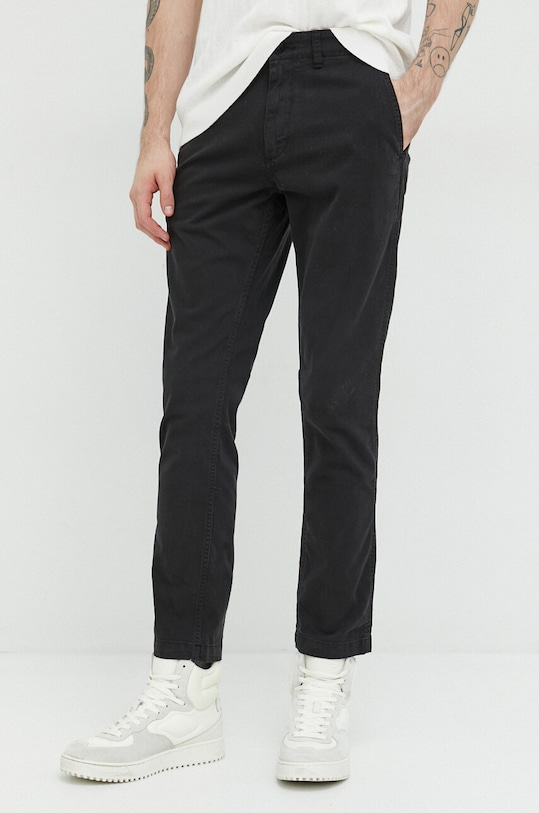 Superdry spodnie z elastanem czarny M7011022A.12A