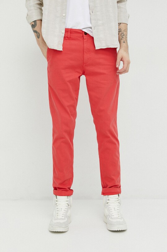 Superdry spodnie z elastanem różowy M7011022A.8TK