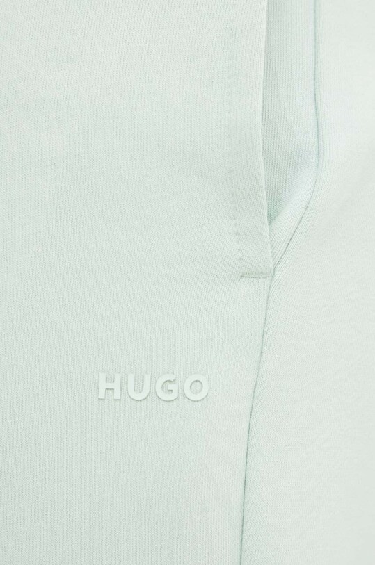 Хлопковые спортивные штаны HUGO зелёный 50489617