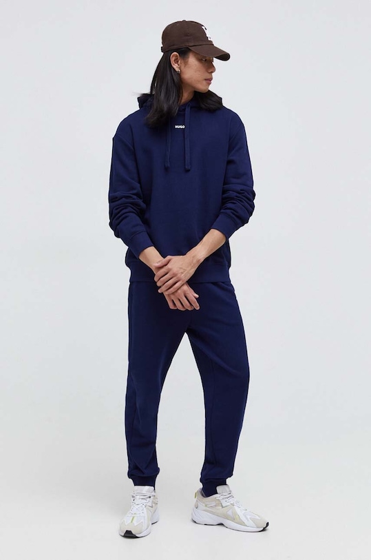 Bavlnené tepláky HUGO 50489617 tmavomodrá AW25