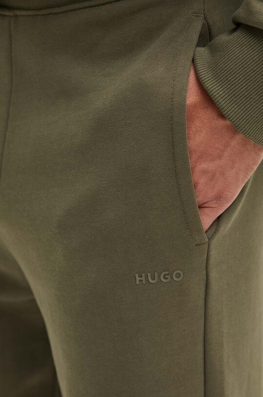 HUGO spodnie dresowe bawełniane zielony 50489617